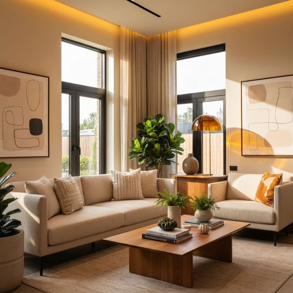 Beautifully styled vacation rental living room